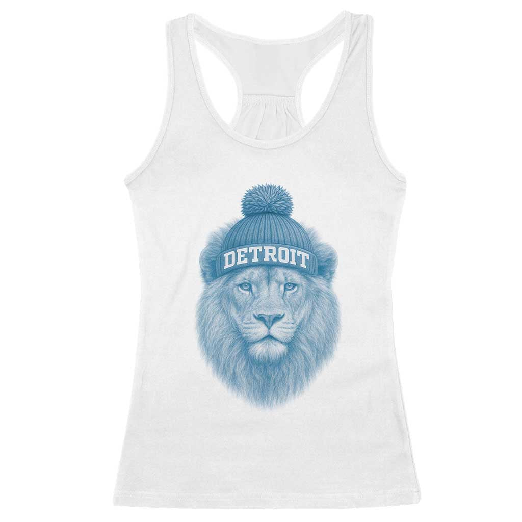 Detroit Football Racerback Tank Top Retro Lions Mascot Sport Fan TS10 White Print Your Wear