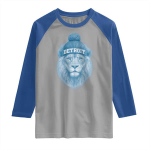 Detroit Football Raglan Shirt Retro Lions Mascot Sport Fan TS10 Sport Gray Royal Print Your Wear