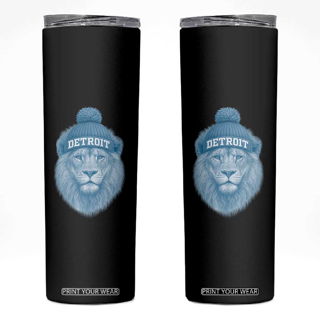 Detroit Football Skinny Tumbler Retro Lions Mascot Sport Fan TS10 Black Print Your Wear