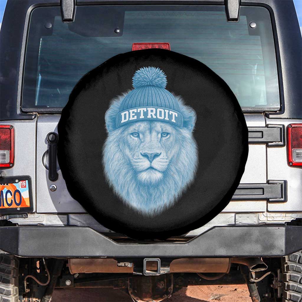 Detroit Football Spare Tire Cover Retro Lions Mascot Sport Fan TS10 No hole Black Print Your Wear
