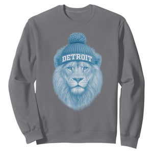 Detroit Football Sweatshirt Retro Lions Mascot Sport Fan TS10 Charcoal Print Your Wear