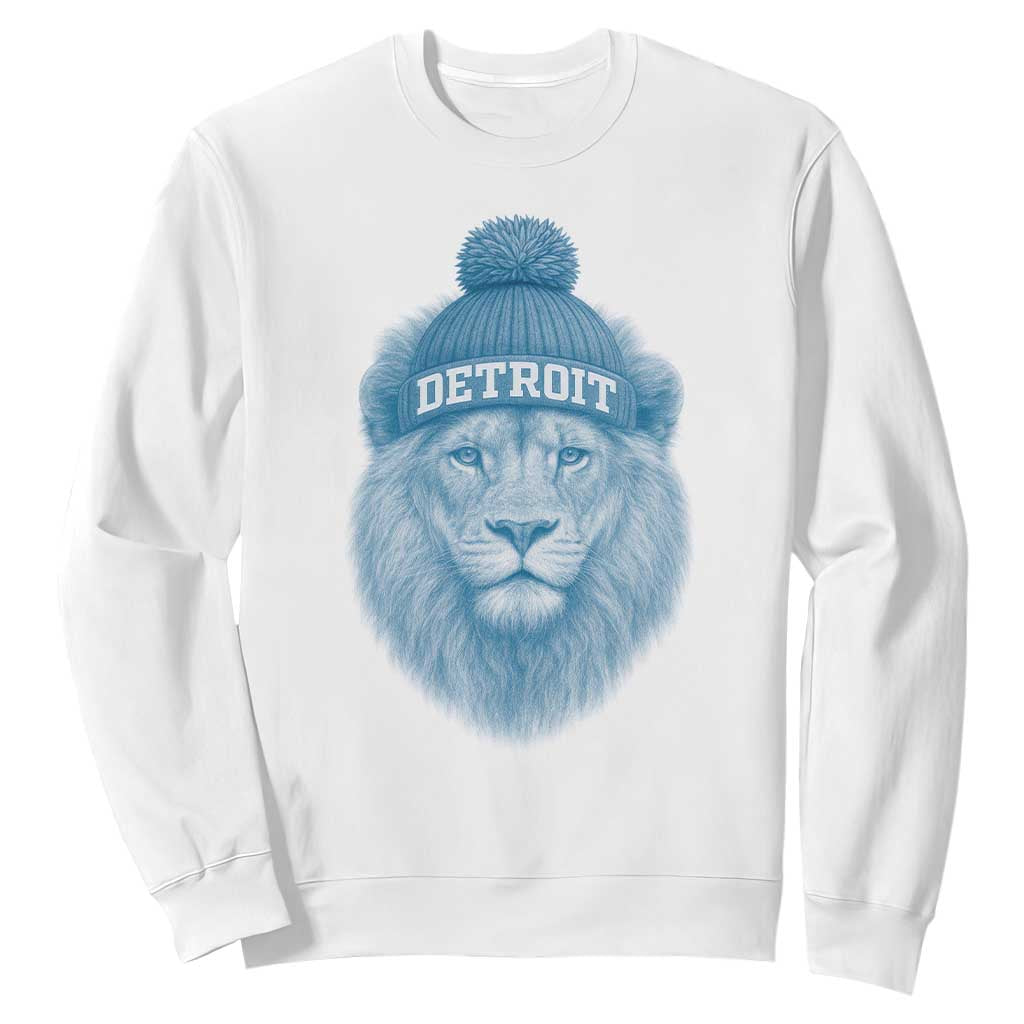 Detroit Football Sweatshirt Retro Lions Mascot Sport Fan TS10 White Print Your Wear