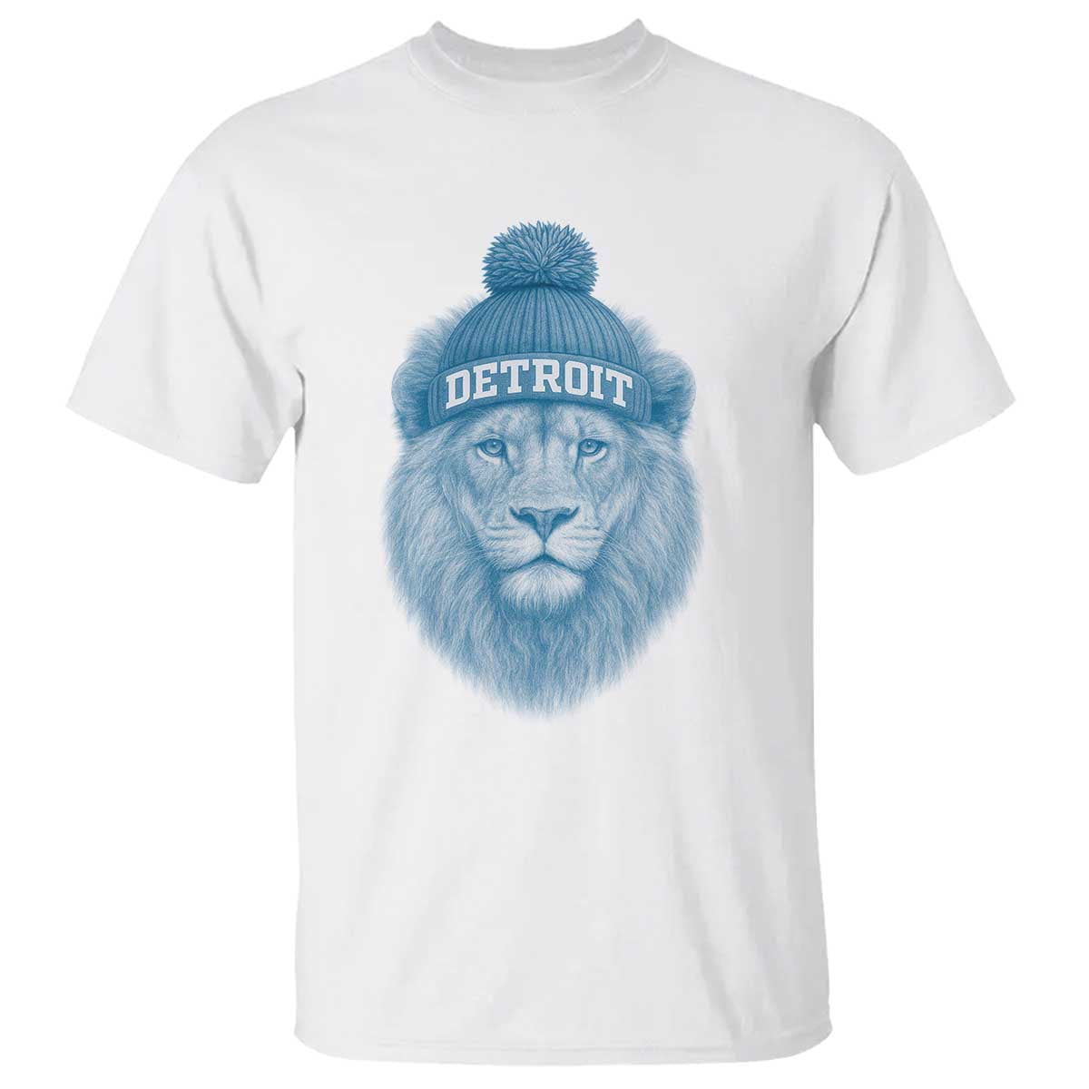 Detroit Football T Shirt Retro Lions Mascot Sport Fan TS10 White Print Your Wear