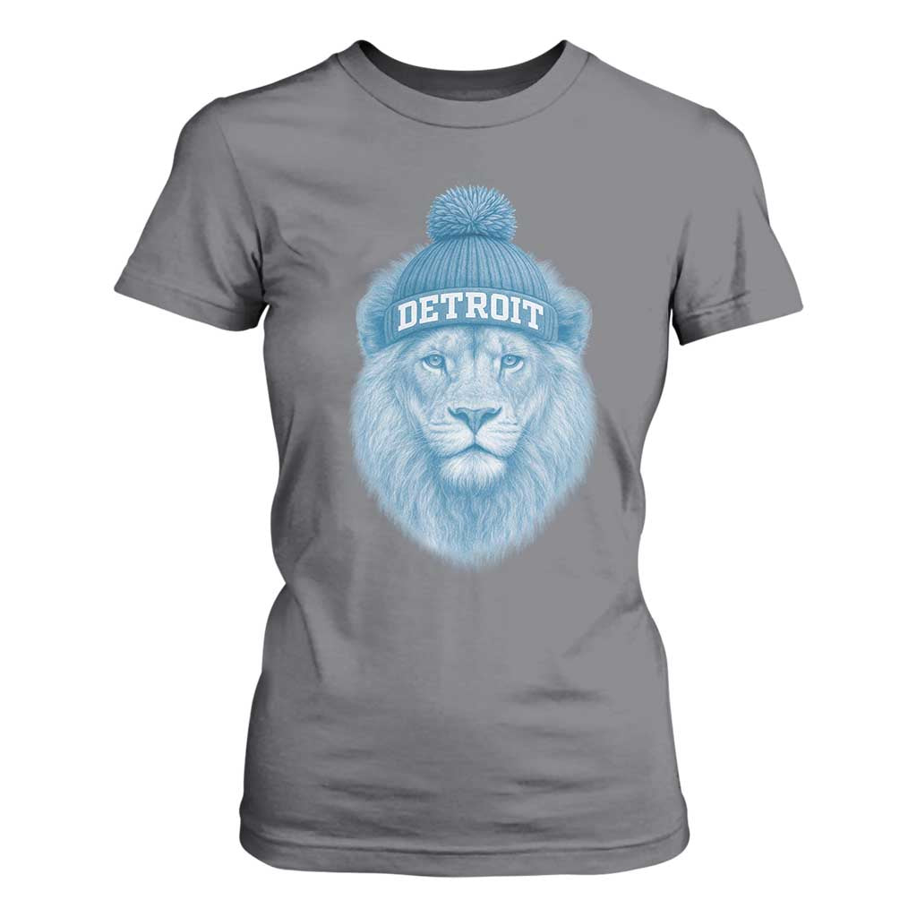 Detroit Football T Shirt For Women Retro Lions Mascot Sport Fan TS10 Charcoal Print Your Wear