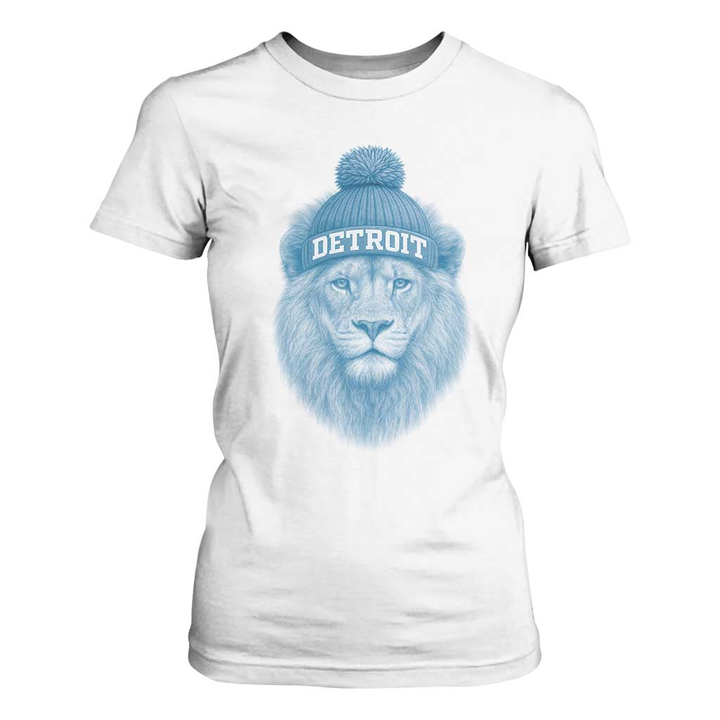 Detroit Football T Shirt For Women Retro Lions Mascot Sport Fan TS10 White Print Your Wear