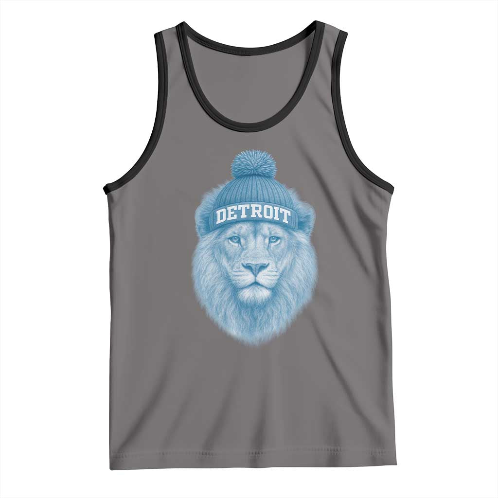 Detroit Football Tank Top Retro Lions Mascot Sport Fan TS10 Deep Heather Black Print Your Wear