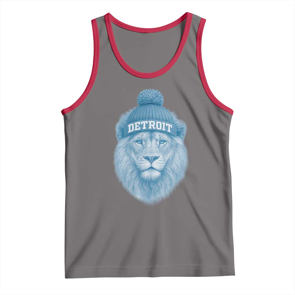 Detroit Football Tank Top Retro Lions Mascot Sport Fan TS10 Deep Heather Red Print Your Wear