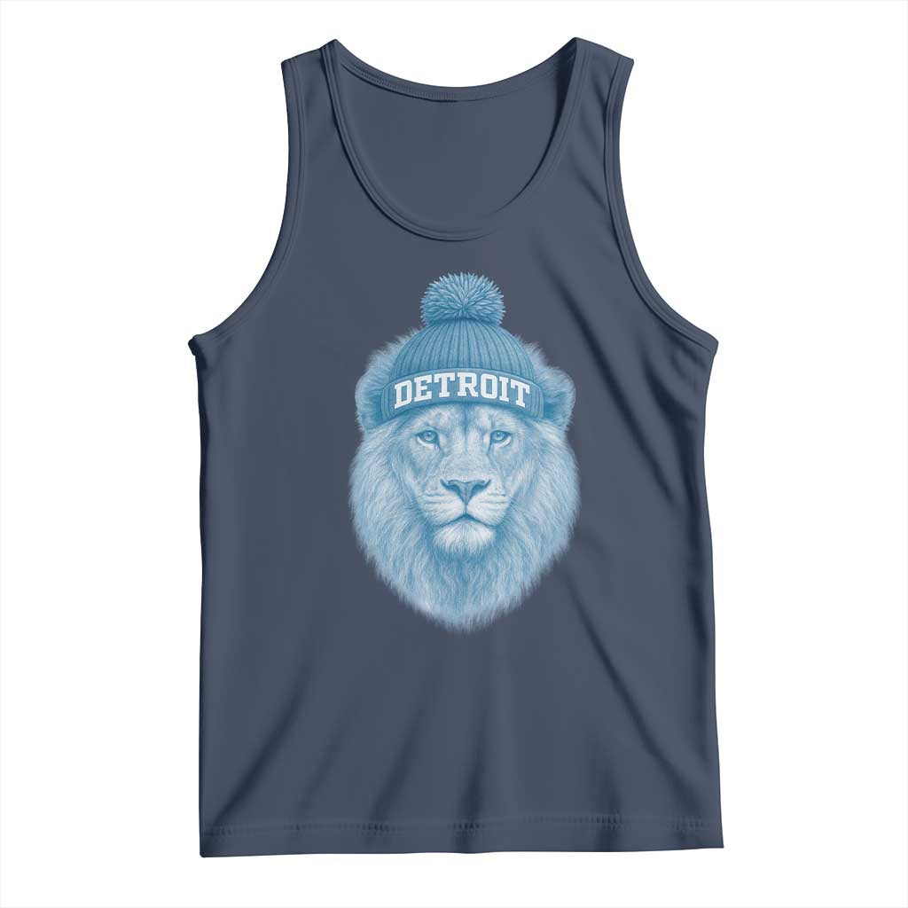 Detroit Football Tank Top Retro Lions Mascot Sport Fan TS10 Navy Print Your Wear