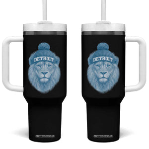 Detroit Football Tumbler With Handle Retro Lions Mascot Sport Fan TS10 One Size: 40 oz Black Print Your Wear