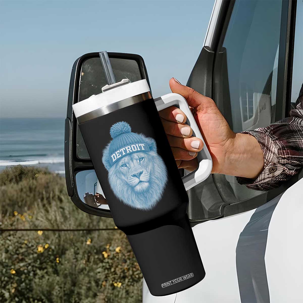 LF Football Tumbler With Handle Retro Sport Fan TS10 Print Your Wear