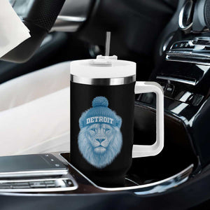 Detroit Football Tumbler With Handle Retro Lions Mascot Sport Fan TS10 Print Your Wear