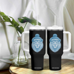Detroit Football Tumbler With Handle Retro Lions Mascot Sport Fan TS10 Print Your Wear
