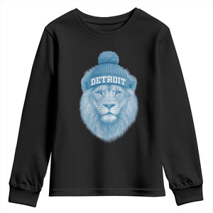 Detroit Football Youth Sweatshirt Retro Lions Mascot Sport Fan TS10 Black Print Your Wear