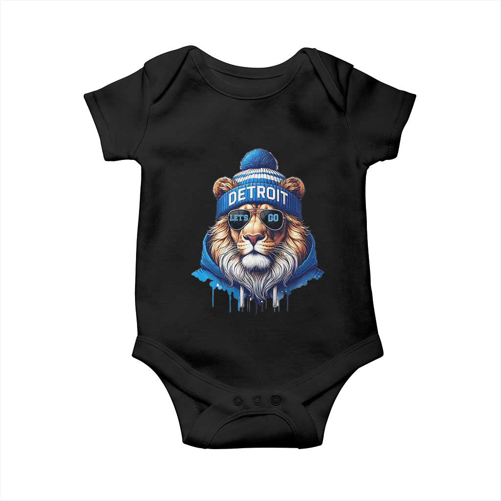 Lion Lovers Baby Onesie Wearing Glasses Sunday Detroit Fan Apparel TS10 Black Print Your Wear