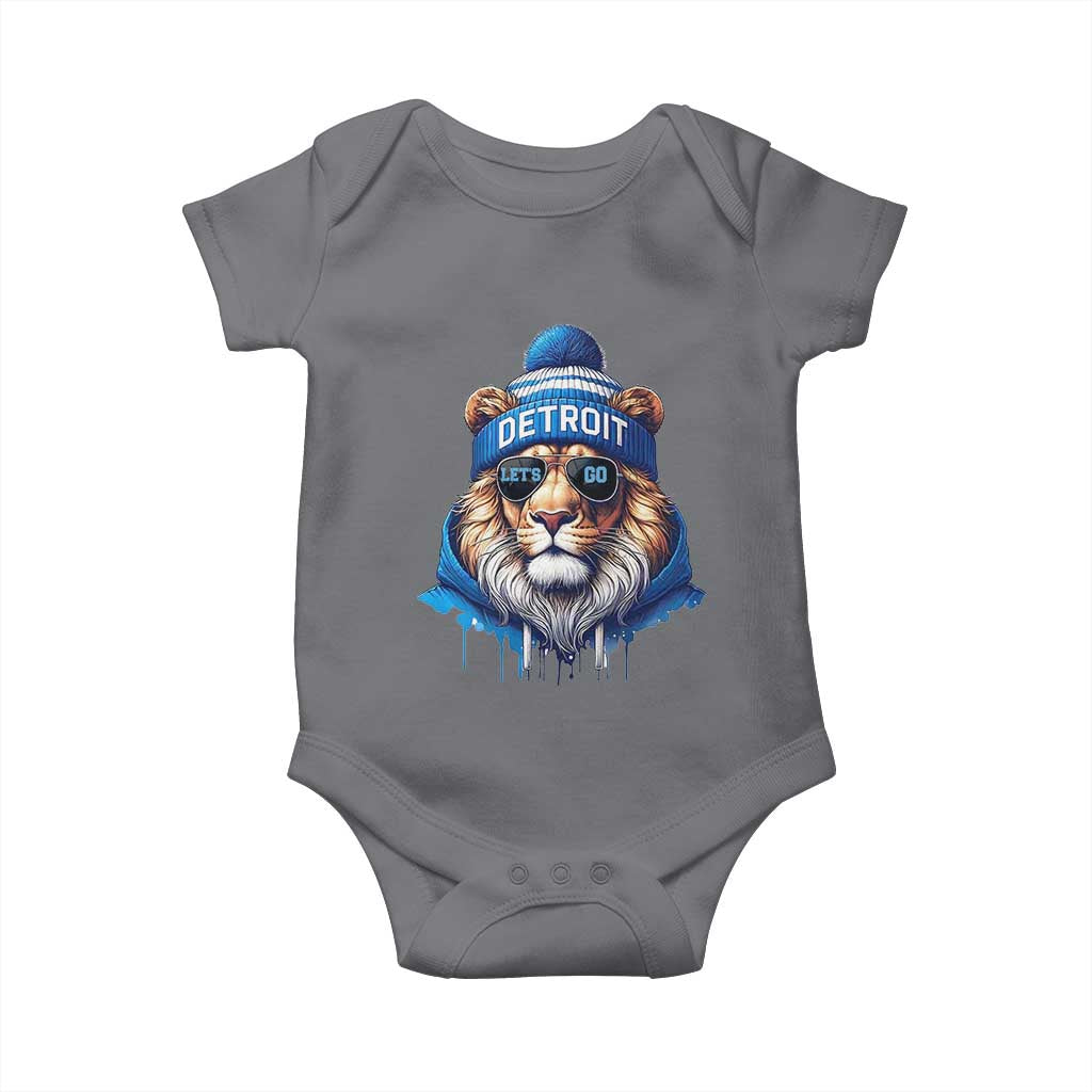 Lion Lovers Baby Onesie Wearing Glasses Sunday Detroit Fan Apparel TS10 Charcoal Print Your Wear