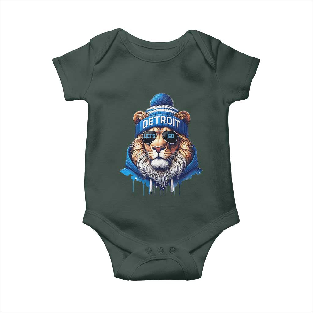 LF Game Day Baby Onesie Wearing Glasses Sunday Football Fan Apparel TS10 Dark Forest Green Print Your Wear