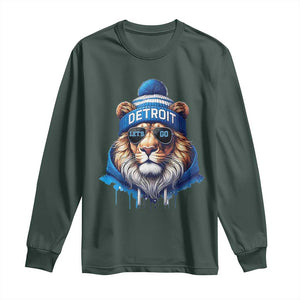 LF Game Day Long Sleeve Shirt Wearing Glasses Sunday Football Fan Apparel TS10 Dark Forest Green Print Your Wear