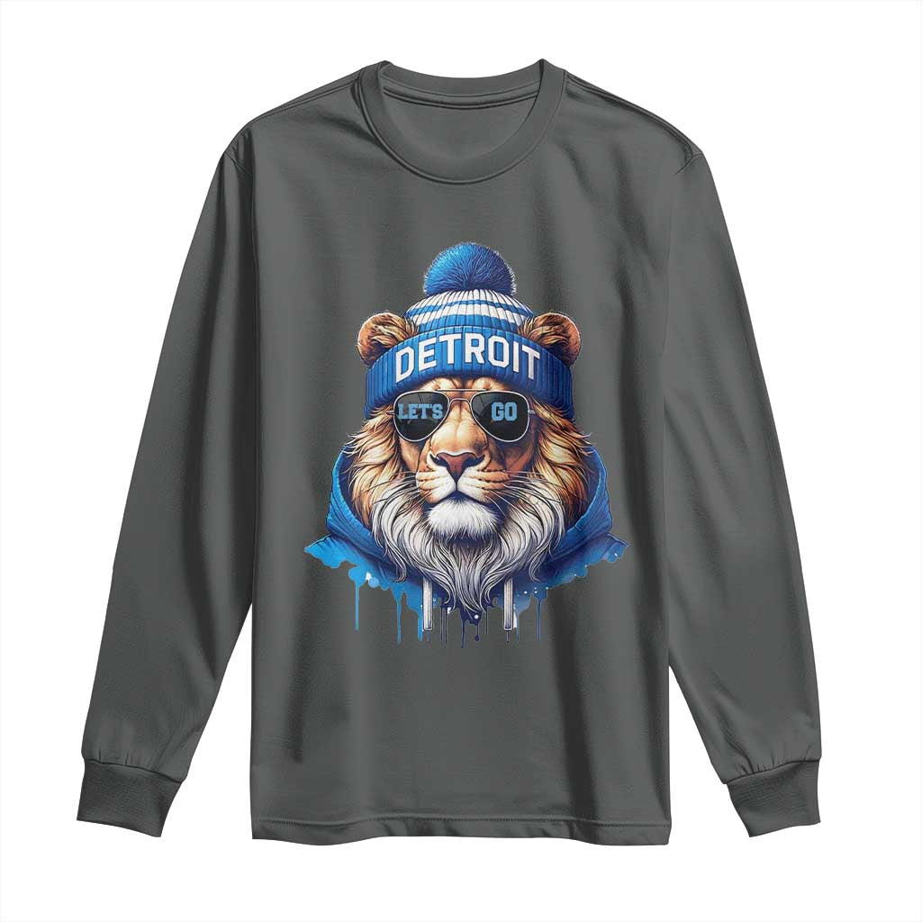 LF Game Day Long Sleeve Shirt Wearing Glasses Sunday Football Fan Apparel TS10 Dark Heather Print Your Wear