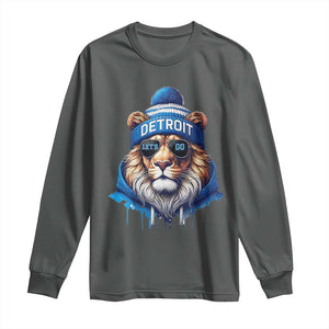 LF Game Day Long Sleeve Shirt Wearing Glasses Sunday Football Fan Apparel TS10 Dark Heather Print Your Wear