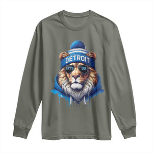LF Game Day Long Sleeve Shirt Wearing Glasses Sunday Football Fan Apparel TS10 Military Green Print Your Wear