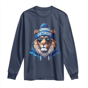 LF Game Day Long Sleeve Shirt Wearing Glasses Sunday Football Fan Apparel TS10 Navy Print Your Wear