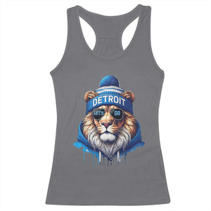 Lion Lovers Racerback Tank Top Wearing Glasses Sunday Detroit Fan Apparel TS10 Charcoal Print Your Wear