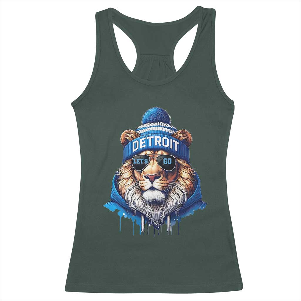 LF Game Day Racerback Tank Top Wearing Glasses Sunday Football Fan Apparel TS10 Dark Forest Green Print Your Wear