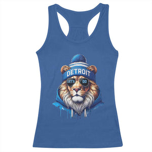 Lion Lovers Racerback Tank Top Wearing Glasses Sunday Detroit Fan Apparel TS10 Royal Blue Print Your Wear