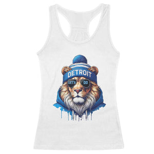 Lion Lovers Racerback Tank Top Wearing Glasses Sunday Detroit Fan Apparel TS10 White Print Your Wear