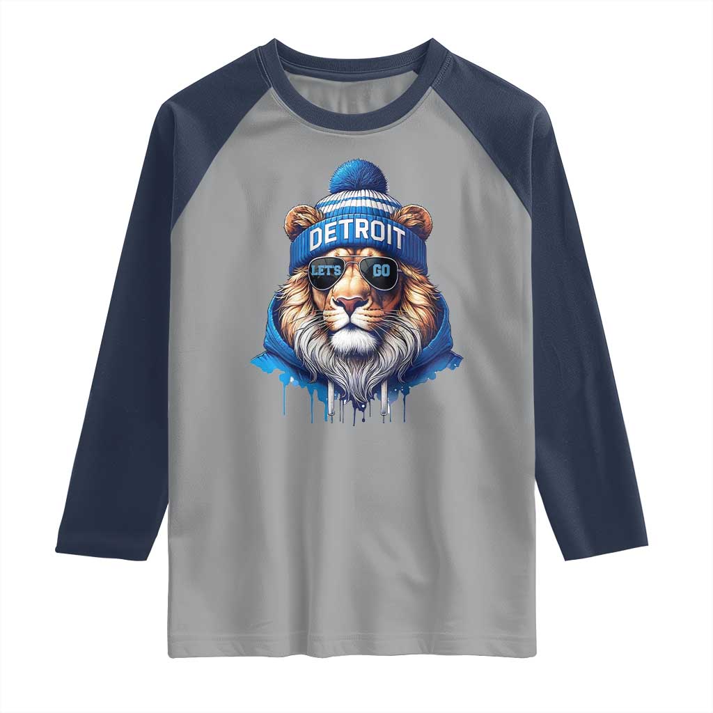 LF Game Day Raglan Shirt Wearing Glasses Sunday Football Fan Apparel TS10 Sport Gray Navy Print Your Wear