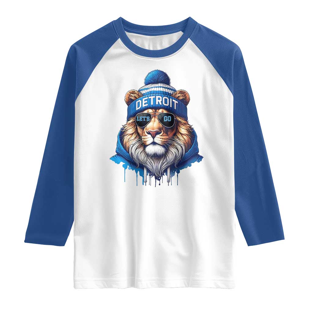 LF Game Day Raglan Shirt Wearing Glasses Sunday Football Fan Apparel TS10 White Royal Print Your Wear