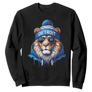 Lion Lovers Sweatshirt Wearing Glasses Sunday Detroit Fan Apparel TS10 Black Print Your Wear