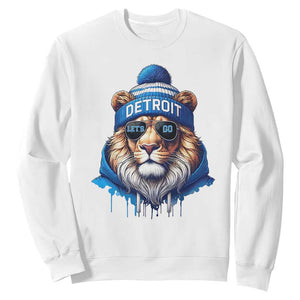 Lion Lovers Sweatshirt Wearing Glasses Sunday Detroit Fan Apparel TS10 White Print Your Wear