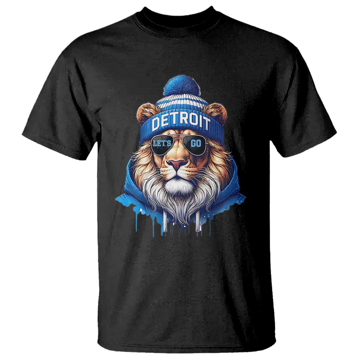 Lion Lovers T Shirt Wearing Glasses Sunday Detroit Fan Apparel TS10 Black Print Your Wear