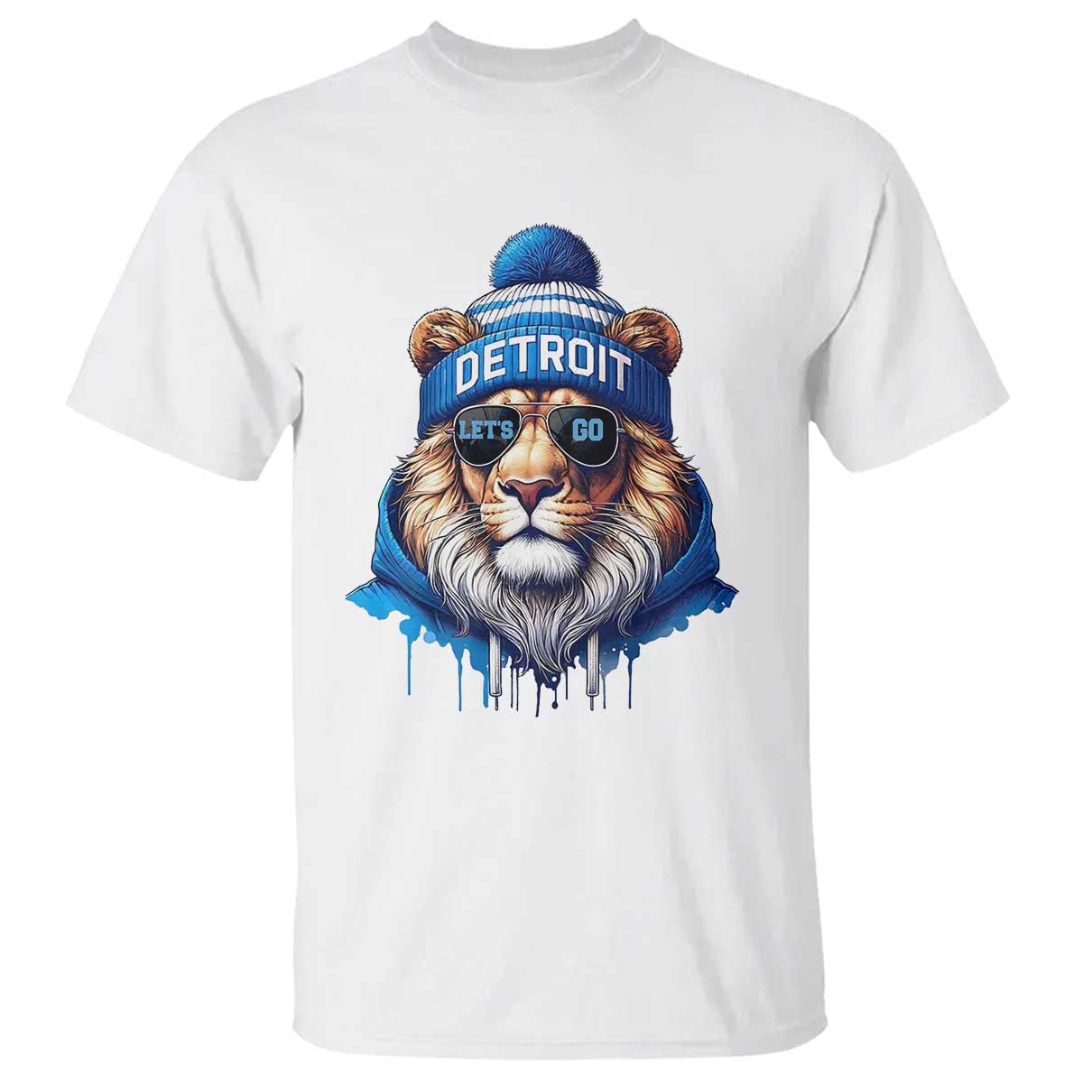 Lion Lovers T Shirt Wearing Glasses Sunday Detroit Fan Apparel TS10 White Print Your Wear