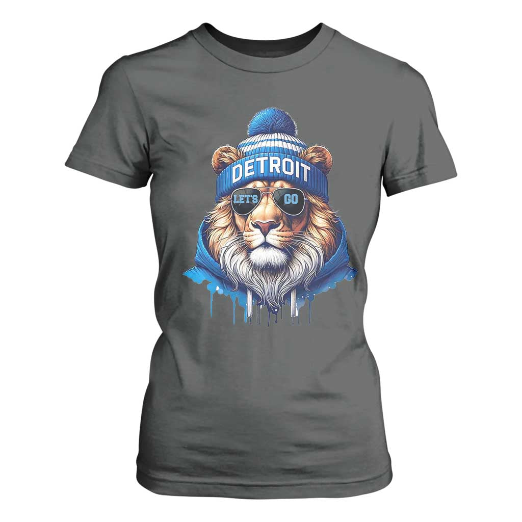 Lion Lovers T Shirt For Women Wearing Glasses Sunday Detroit Fan Apparel TS10 Dark Heather Print Your Wear