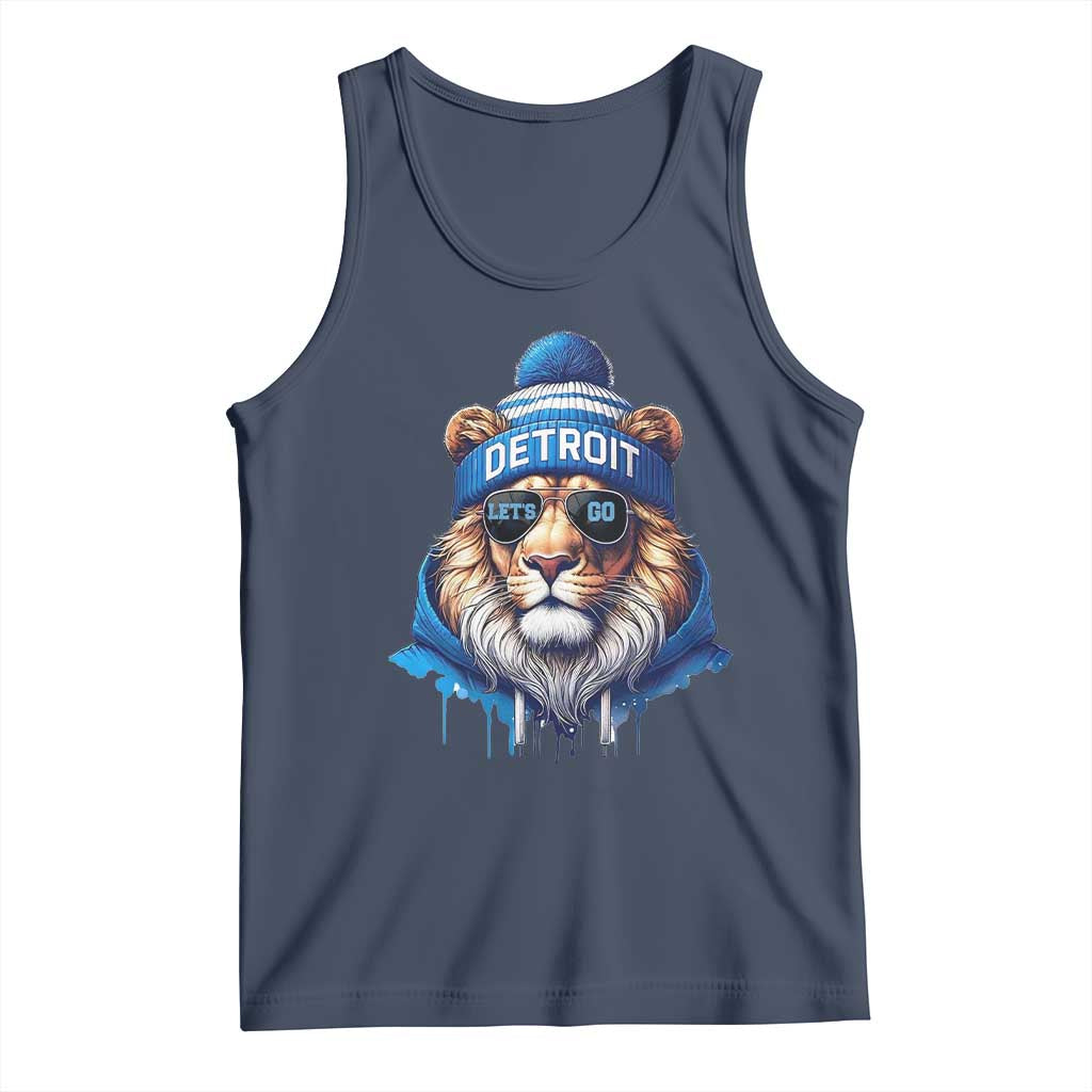 LF Game Day Tank Top Wearing Glasses Sunday Football Fan Apparel TS10 Navy Print Your Wear