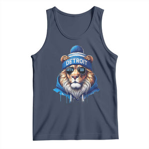 LF Game Day Tank Top Wearing Glasses Sunday Football Fan Apparel TS10 Navy Print Your Wear