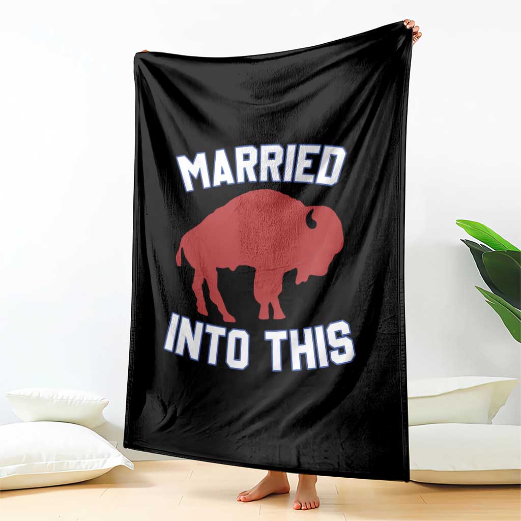 Married Into This Buffalo Throw Blanket Vintage Sport Mafia Wife Wedding Gifts TS10 Print Your Wear