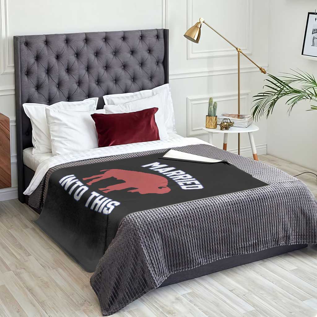 Married Into This Buffalo Throw Blanket Vintage Sport Mafia Wife Wedding Gifts TS10 Print Your Wear