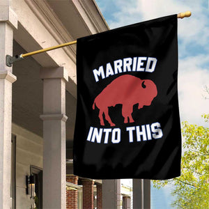 Married Into This Buffalo Garden Flag Vintage Sport Mafia Wife Wedding Gifts TS10 Print Your Wear
