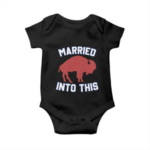 Married Into This Buffalo Baby Onesie Vintage Sport Mafia Wife Wedding Gifts TS10 Black Print Your Wear