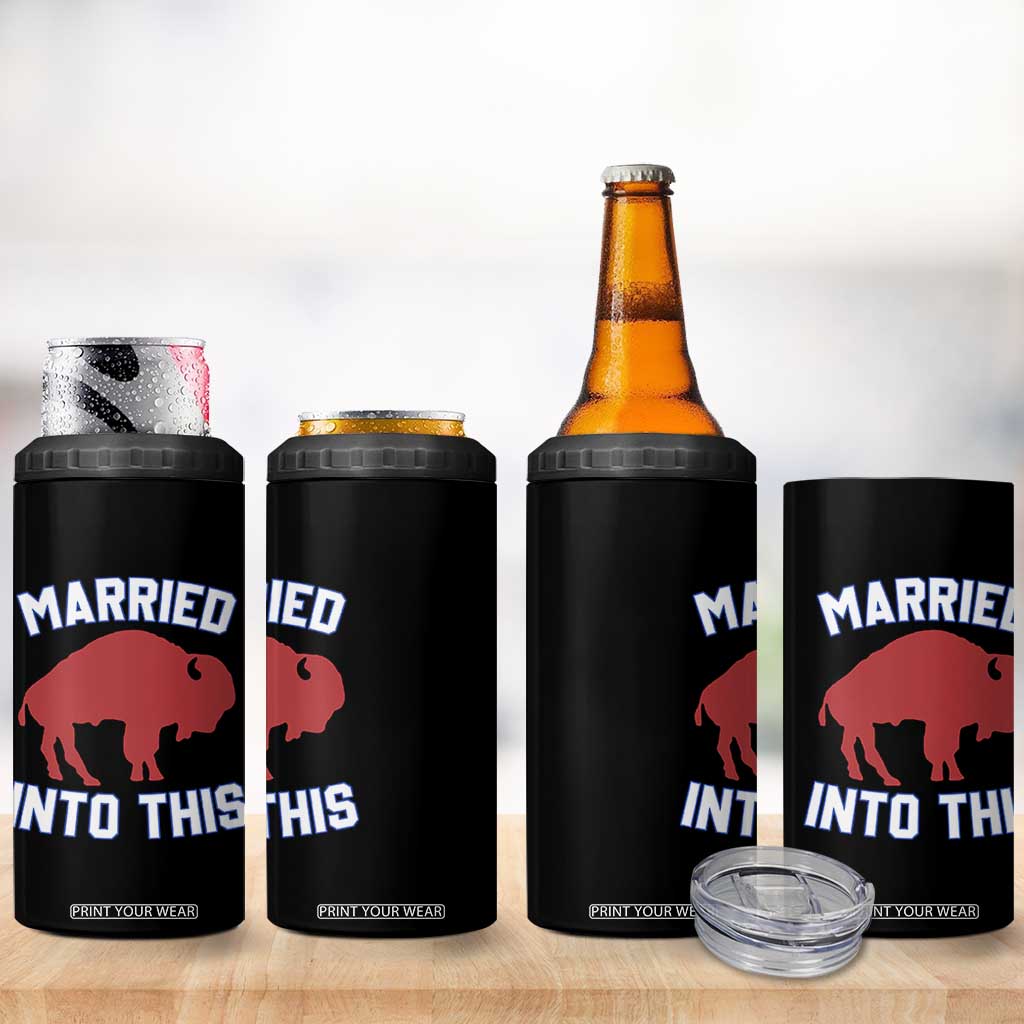 Married Into This BFB 4 in 1 Can Cooler Tumbler Vintage Sport Mafia Wife Wedding Gifts TS10 Print Your Wear