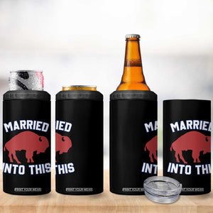 Married Into This Buffalo 4 in 1 Can Cooler Tumbler Vintage Sport Mafia Wife Wedding Gifts TS10 Print Your Wear