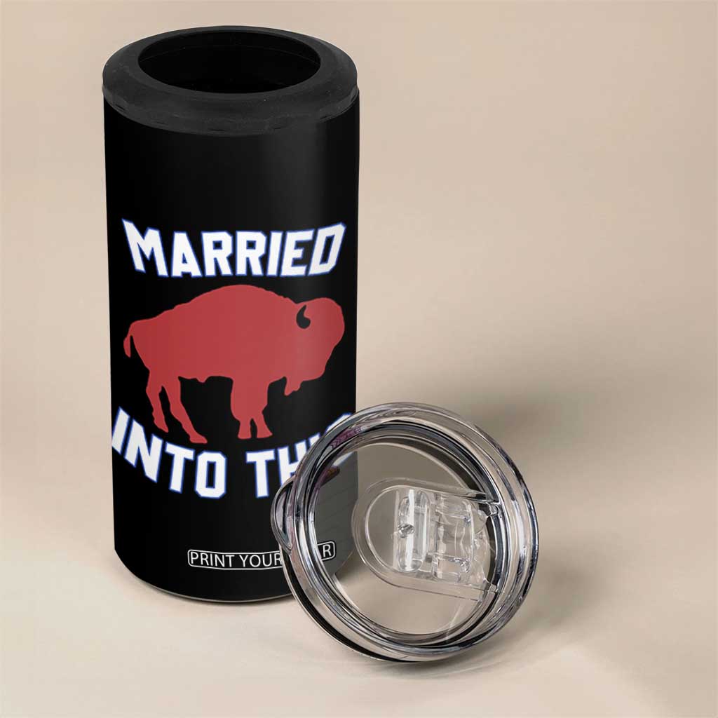 Married Into This BFB 4 in 1 Can Cooler Tumbler Vintage Sport Mafia Wife Wedding Gifts TS10 Print Your Wear