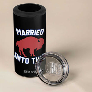 Married Into This Buffalo 4 in 1 Can Cooler Tumbler Vintage Sport Mafia Wife Wedding Gifts TS10 Print Your Wear