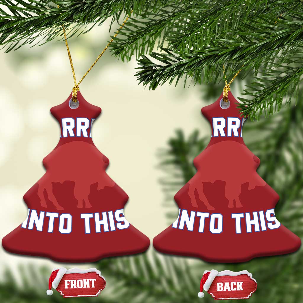 Married Into This BFB Christmas Ceramic Ornament Vintage Sport Mafia Wife Wedding Gifts TS10 Christmas Tree Red Print Your Wear