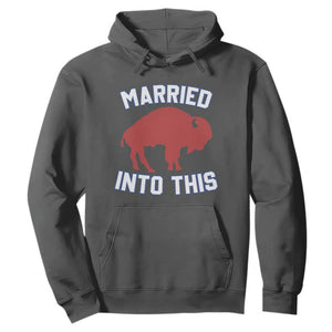 Married Into This Buffalo Hoodie Vintage Sport Mafia Wife Wedding Gifts TS10 Dark Heather Print Your Wear