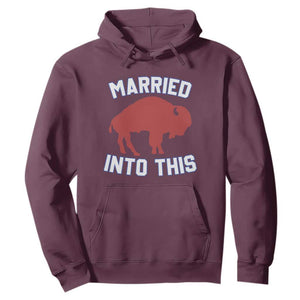 Married Into This Buffalo Hoodie Vintage Sport Mafia Wife Wedding Gifts TS10 Maroon Print Your Wear