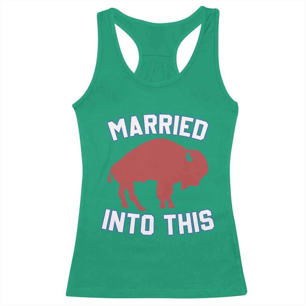 Married Into This BFB Racerback Tank Top Vintage Sport Mafia Wife Wedding Gifts TS10 Irish Green Print Your Wear